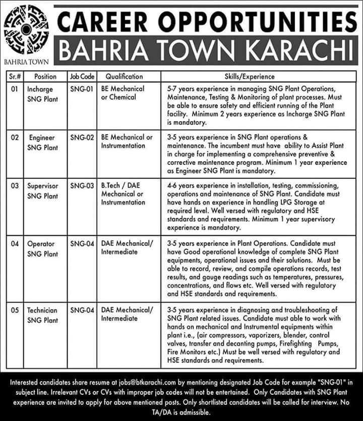 Jobs in Behria town karachi