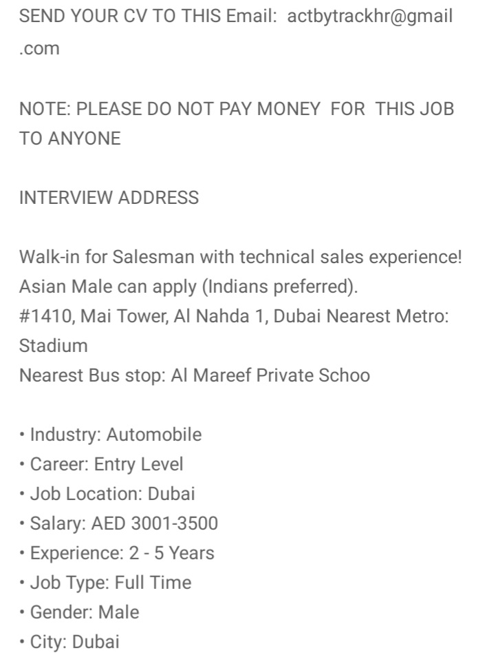 Salesman jobs in Dubai