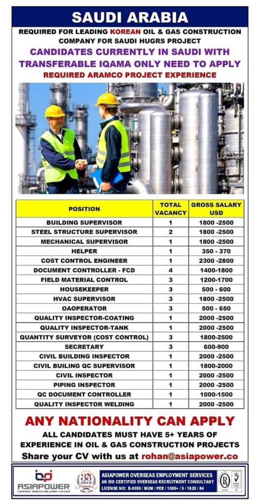 Oil and Gas company jobs