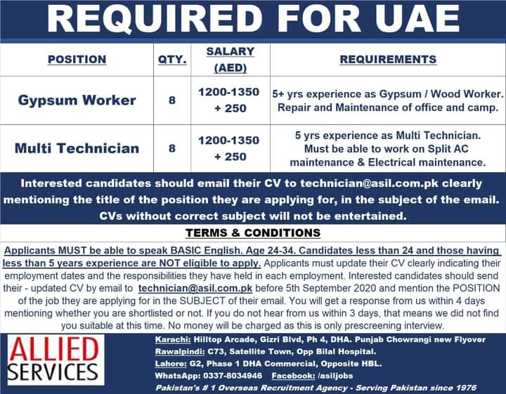 Latest Free visa Jobs in UAE