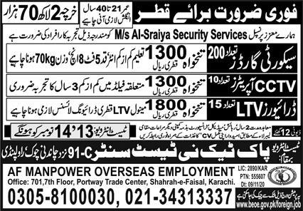 Latest jobs in Qatar for Fresher