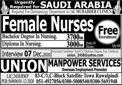 Nurses jobs in Saudi Arabia
