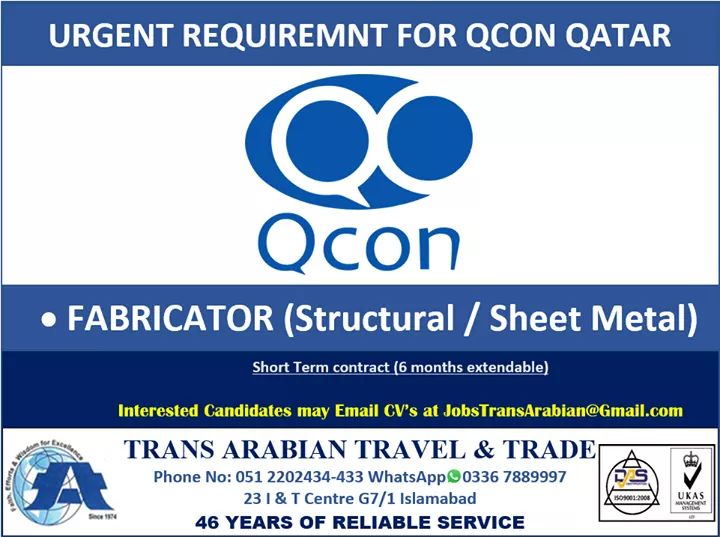 Latest Qatar visa jobs for Pakistani
