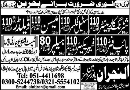 Urgently required for Bahrain