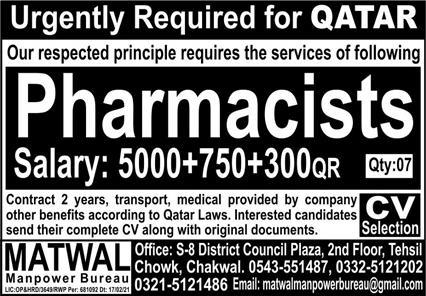 Pharmacists Jobs in Qatar 2021
