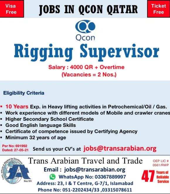 Supervisor jobs in Qatar