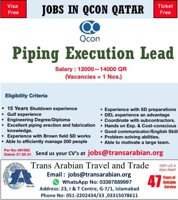 Pipe fitter Jobs in Doha