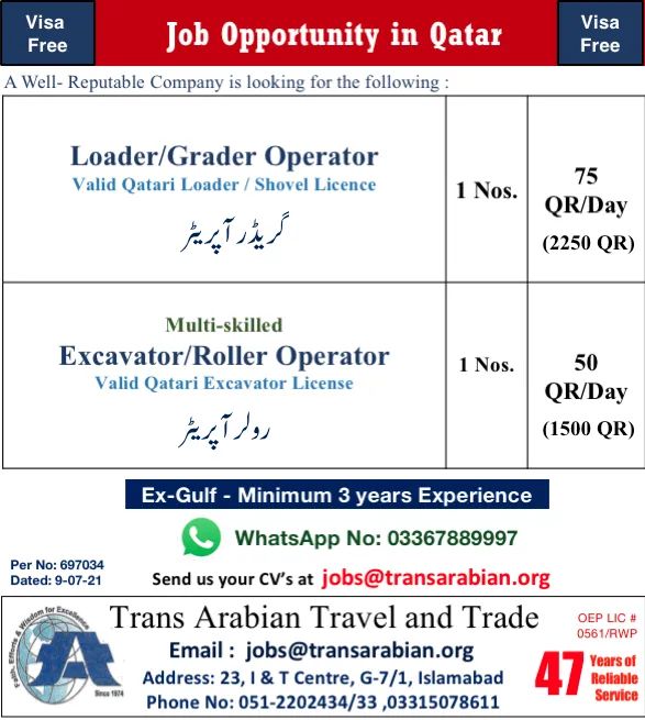 Operator jobs in Qatar 2021