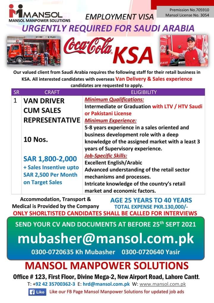 Jobs in Jeddah For Pakistani