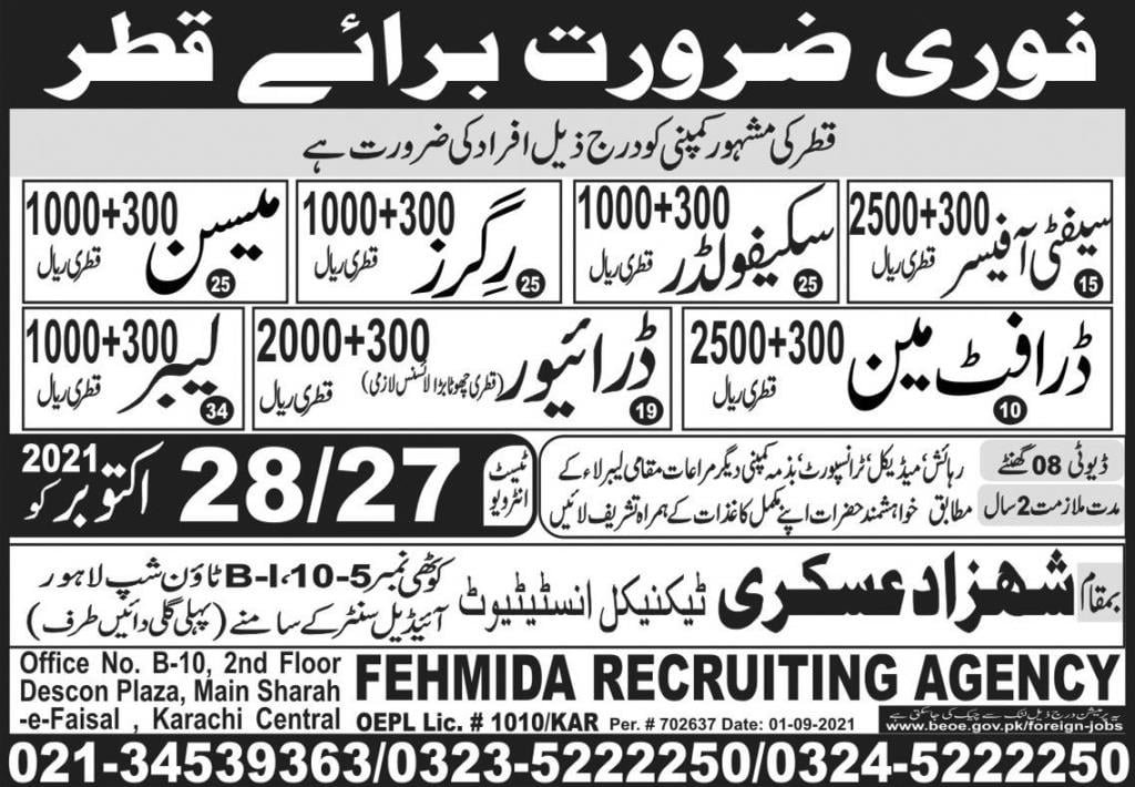 Safety officer jobs in Qatar 2021