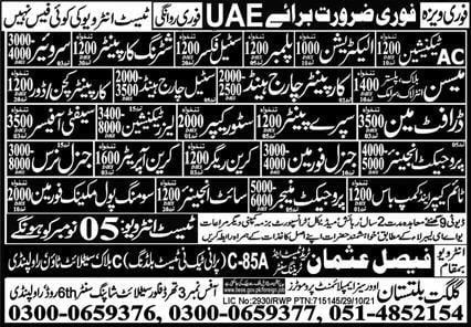 Foreman jobs in Dubai for freshers 2021