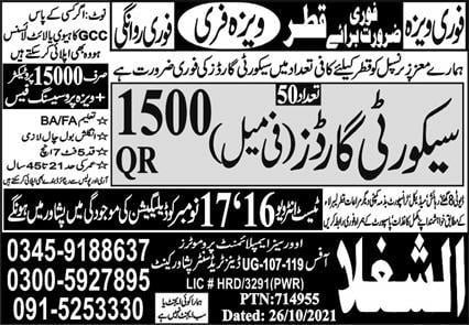 Security guard jobs in Qatar with salary 2021