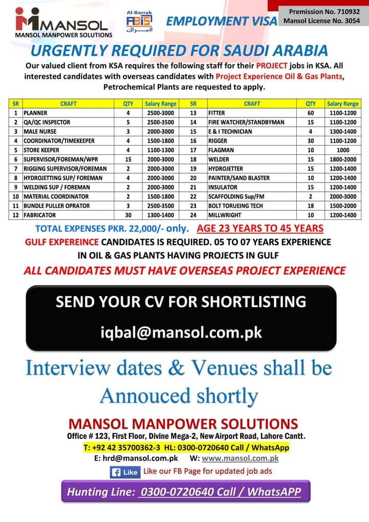 Maintenance jobs in Saudi Arabia