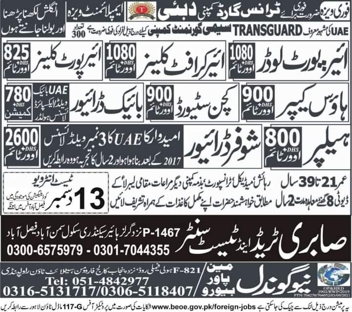 Transguard company jobs in dubai 2021