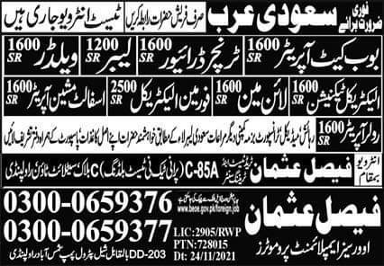 Electrical foreman jobs in saudi arabia 2021
