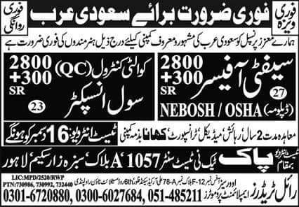 Safety officer jobs in saudi arabia 2021