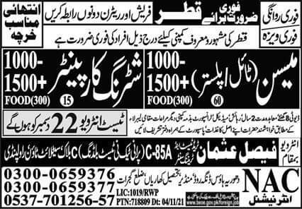 Shuttering carpenter jobs in qatar