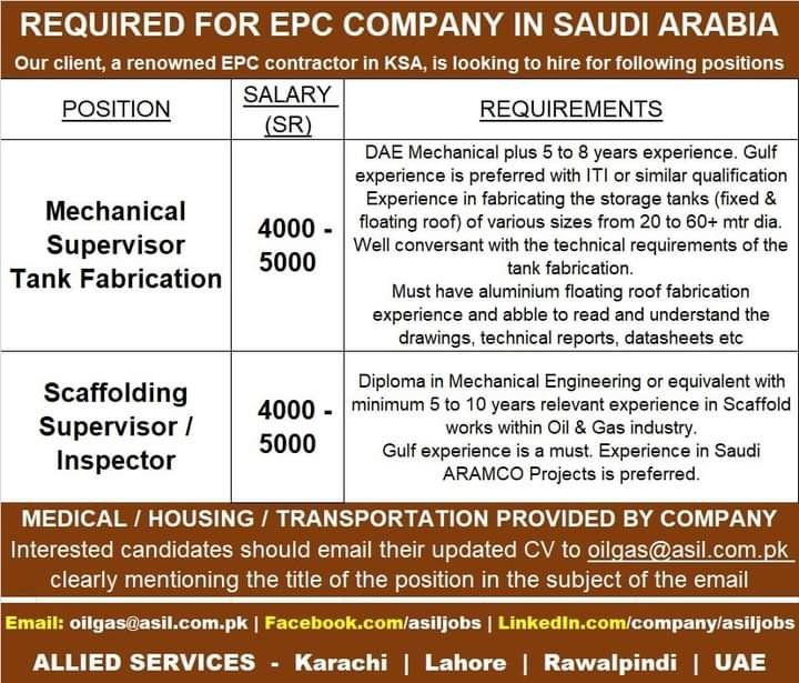 Supervisor jobs in saudi arabia 2022