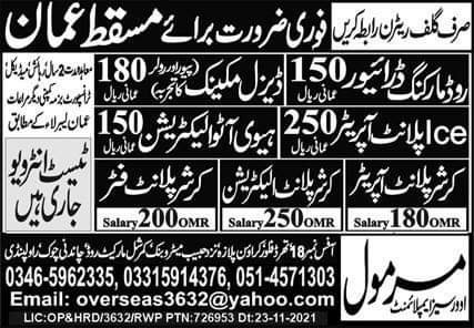 Jobs in muscat oman for pakistani