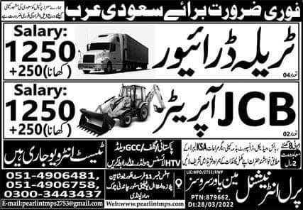 JCB operator jobs in saudi arabia 2022
