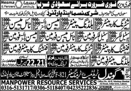Nesma construction Company Saudi Arabia Jobs