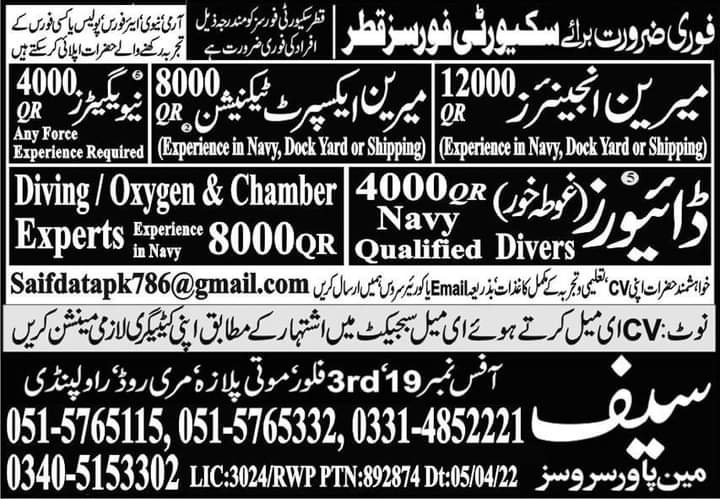 Qatar security forces jobs 2022