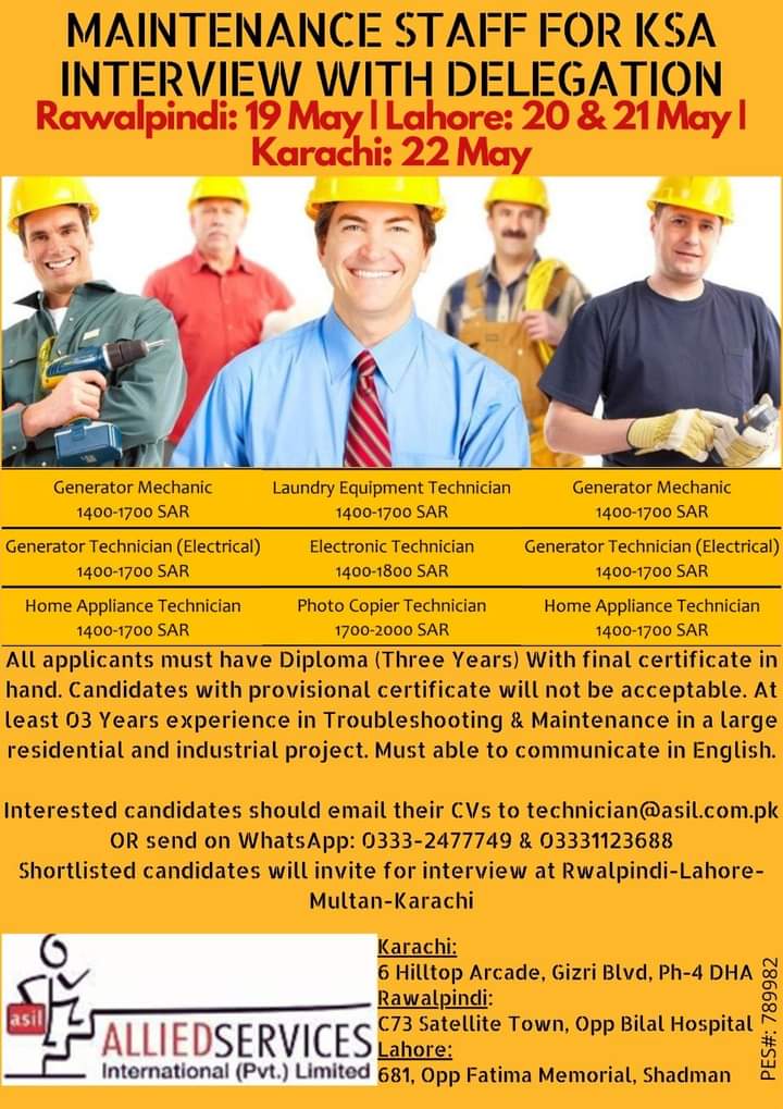 Maintenance jobs in riyadh 2022