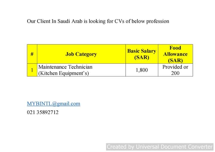Maintenance Technicians jobs in jeddah