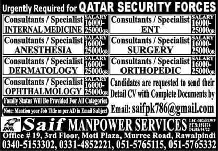 Latest jobs in qatar security forces 2022