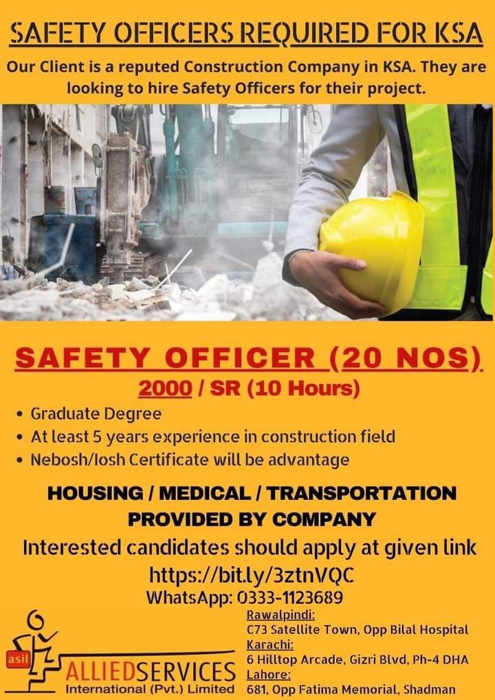 Safety officer jobs in Jubail 2022