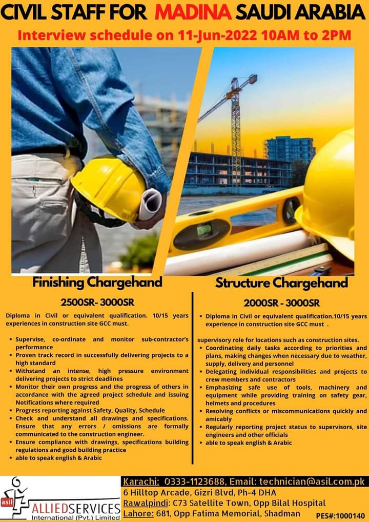 Construction jobs in madina 2022