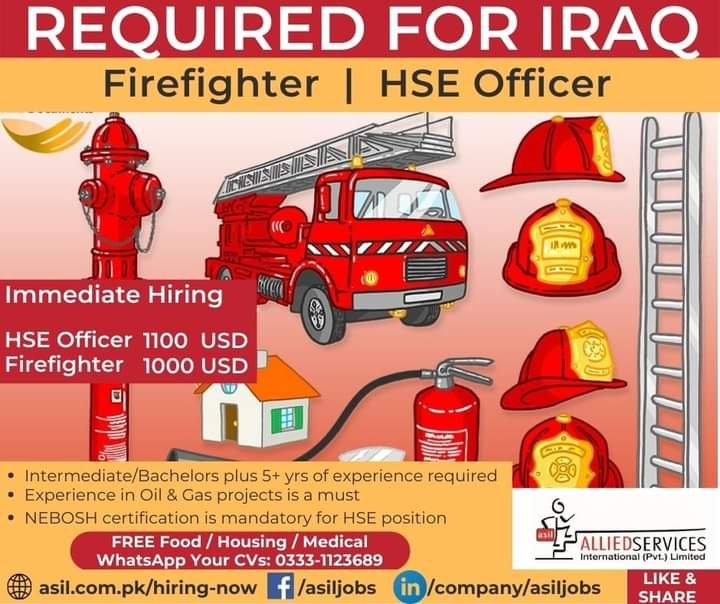 Firefighter jobs in iraq 2022
