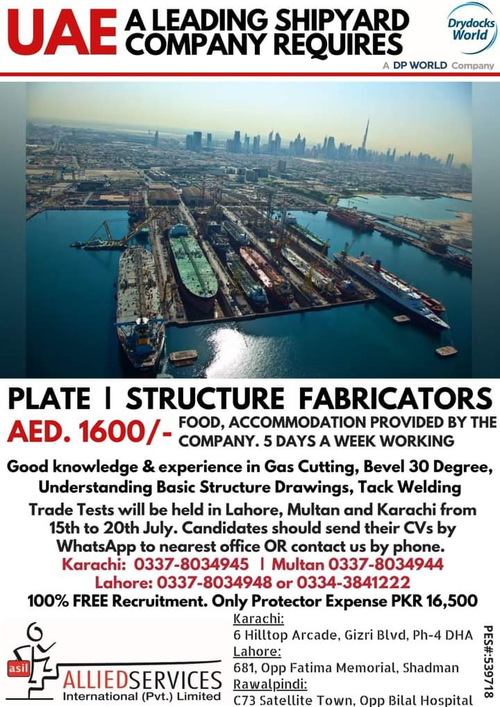 Dubai shipyard job vacancy 2022