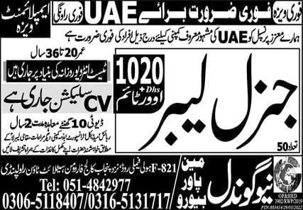 General worker jobs in dubai 2022