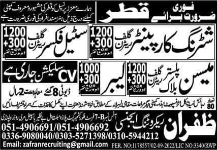 Construction jobs in qatar for pakistani