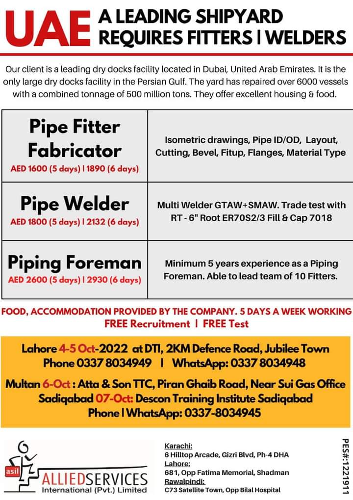 Piping foreman jobs in uae 2022