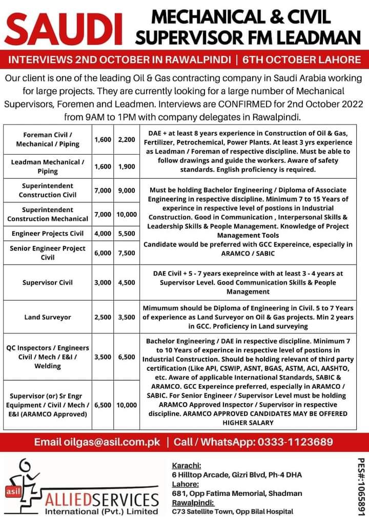 Civil foreman jobs in ksa 2022