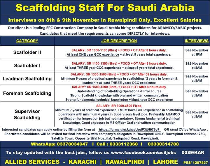 Scaffolder jobs in saudi arabia 2022