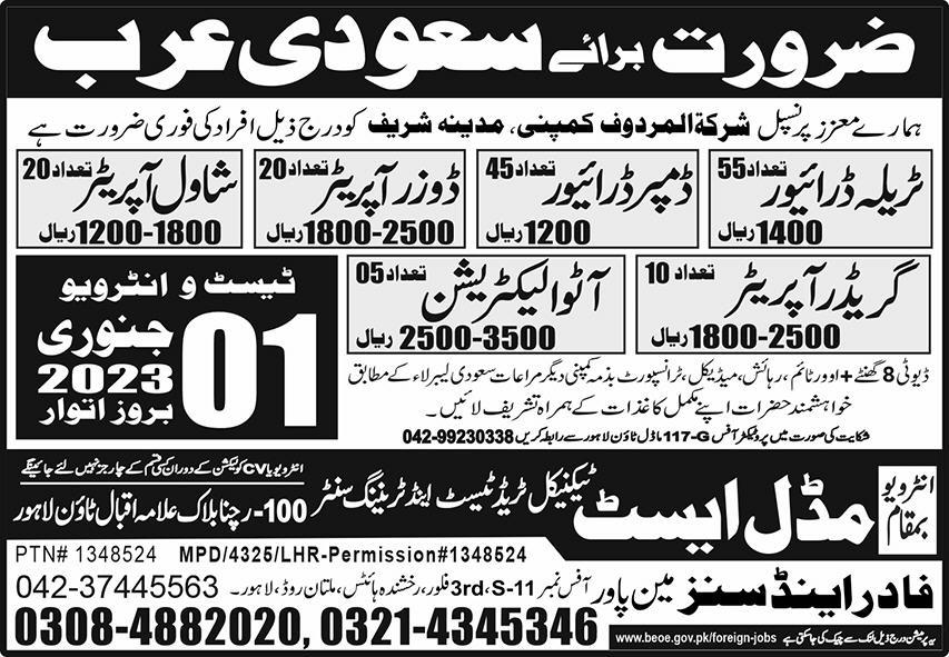 Jobs in madina for freshers 2023