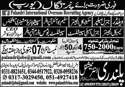 Jobs in europe for pakistani 2023