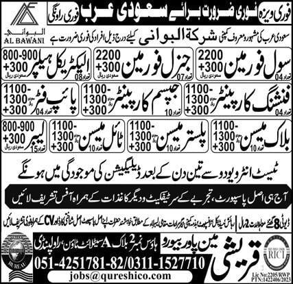Al bawani company saudi arabia jobs 2023