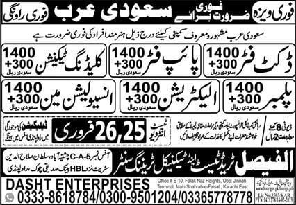 Duct fitter job saudi arabia 2023