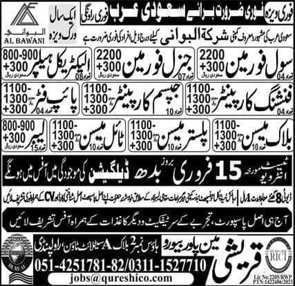 Al bawani company jobs 2023