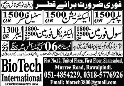 Construction job vacancies in qatar 2023