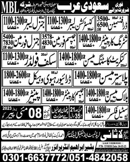 Mbl company saudi arabia vacancy 2023
