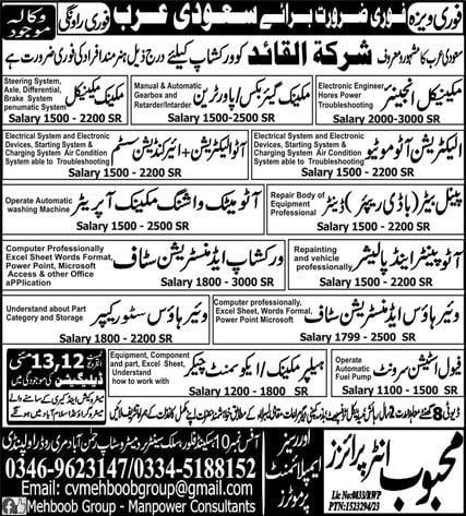 Jobs in saudi arabia automotive industry 2023