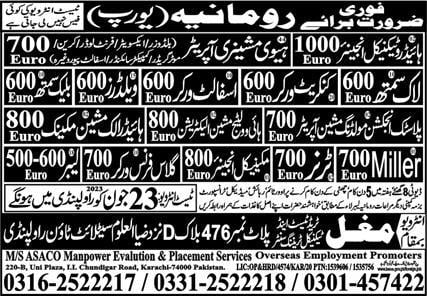 Romania work permit for Pakistani 2023