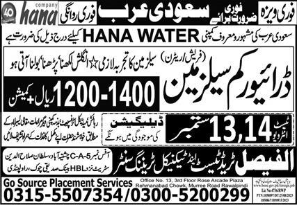 Hana water company jobs in saudi arabia
