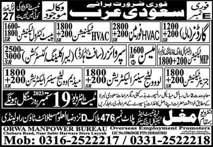 Current jobs in saudi arabia