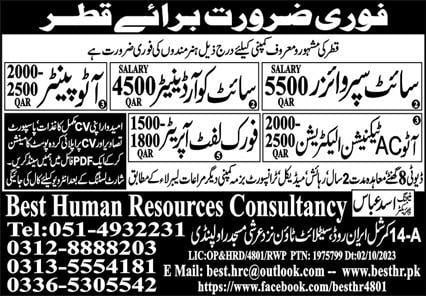 Site supervisor jobs in Qatar